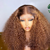 Perruque Bouclée Lace Front HD Ombré Miel — Wear & Go