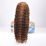 Perruque Longue Bouclée Lace Front HD Mèches Miel — 100% Cheveux Humains