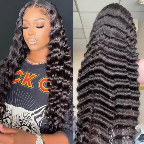 Perruque Deep Wave 15A Lace Front 180% Densité 22" — 100% Cheveux Humains