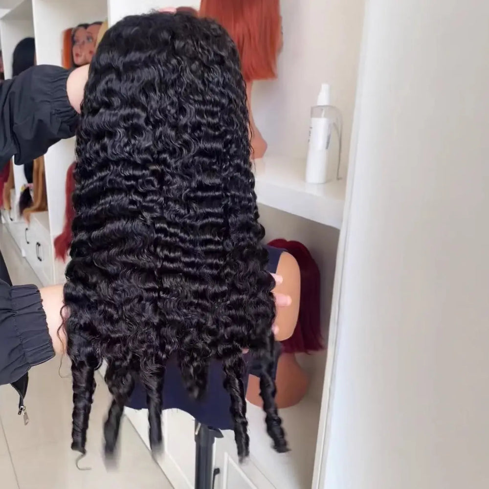Perruque Burmese Curly 13x4 Lace Front 250% Densité 18" — 100% Cheveux Humains