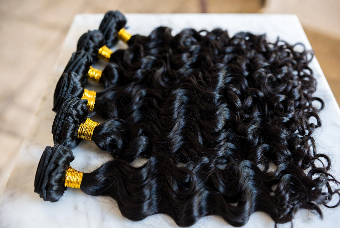 PerisModa Burmese Curly Bundles - Extensions Cheveux 100% Vierges Naturels Bouclés Deep Wave | Noir Naturel