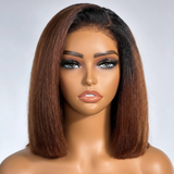 Perruque Bob Lace Front Ombré Châtain