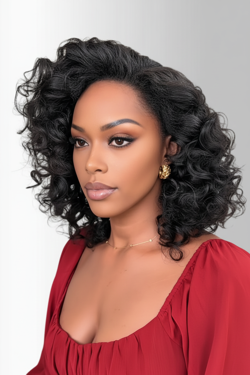 Perruque Lace Front Curly Bouncy Courte