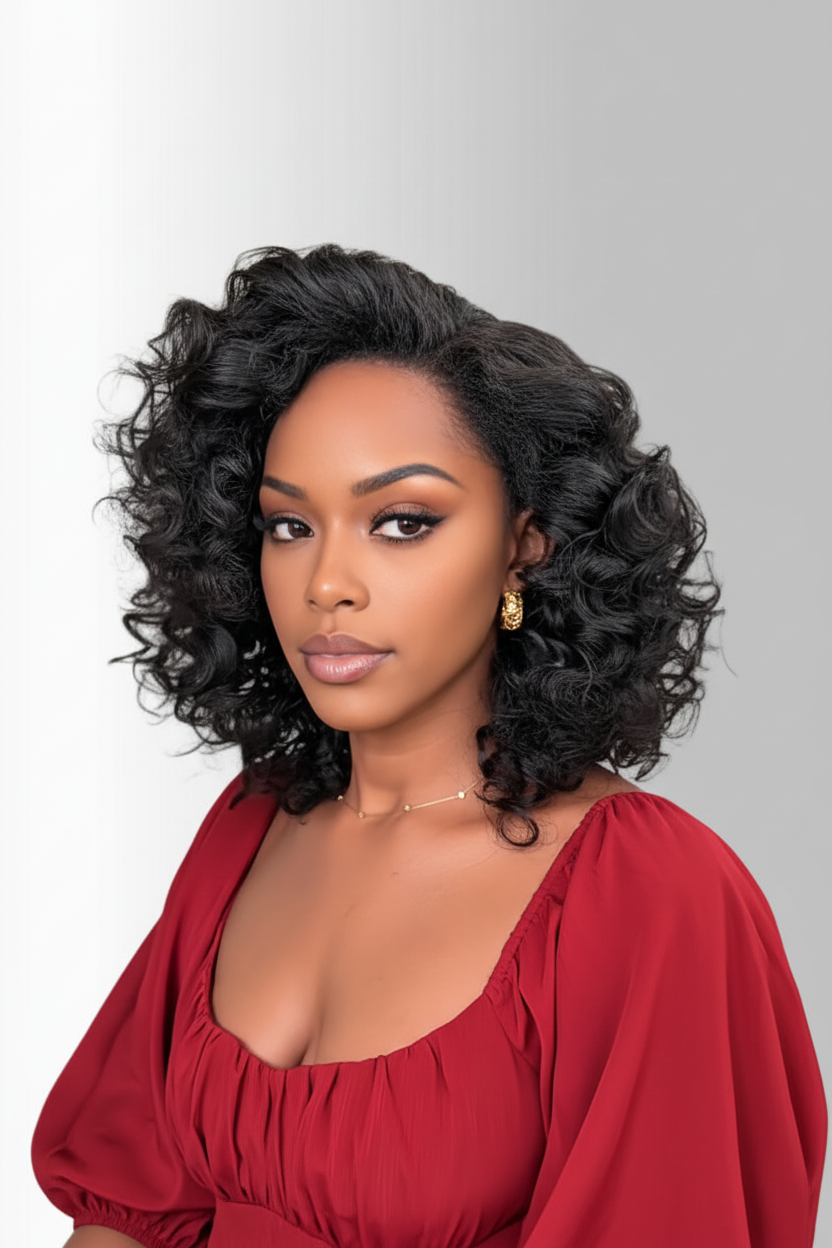 Perruque Lace Front Curly Bouncy Courte