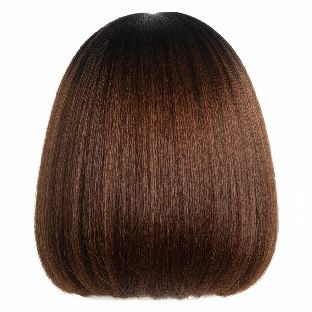 Perruque Bob Lace Front Ombré Châtain