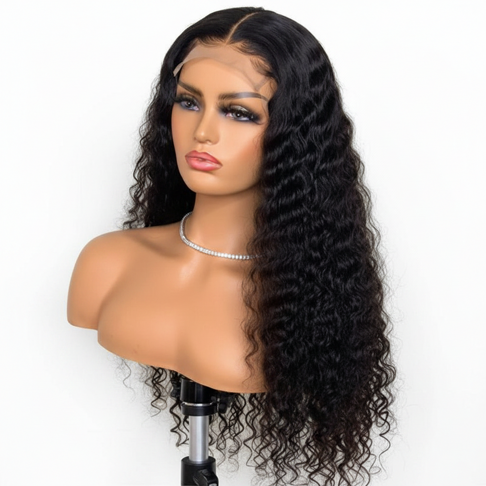 Perruque Lace Front HD Deep Wave Longue