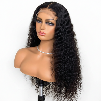 Perruque Lace Front HD Deep Wave Longue