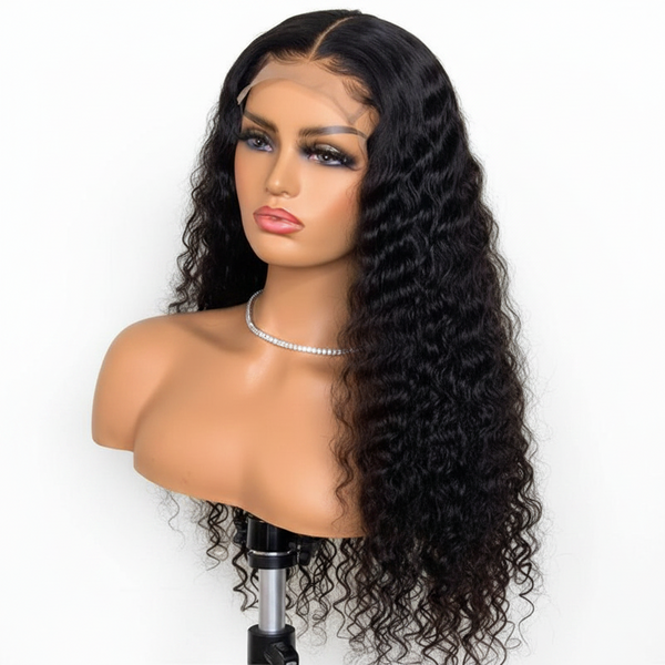 Perruque Lace Front HD Deep Wave Longue