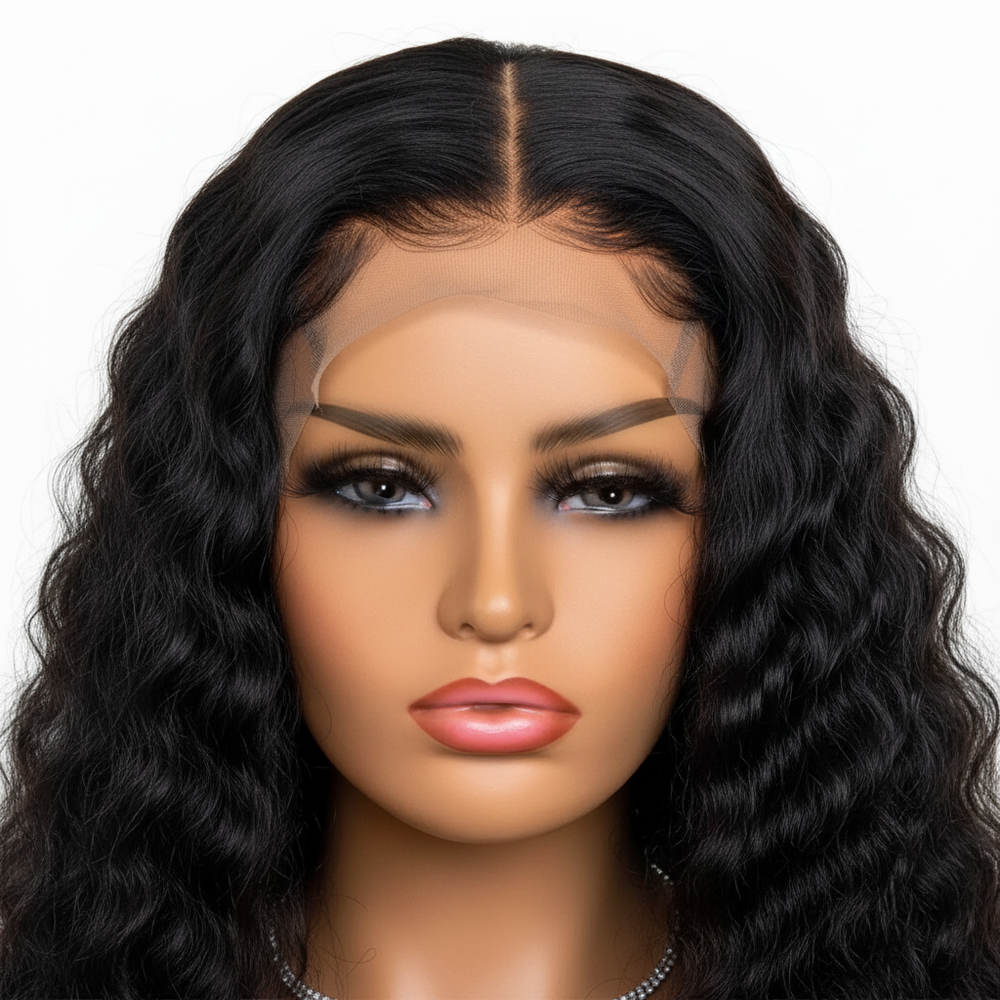 Perruque Lace Front HD Deep Wave Longue