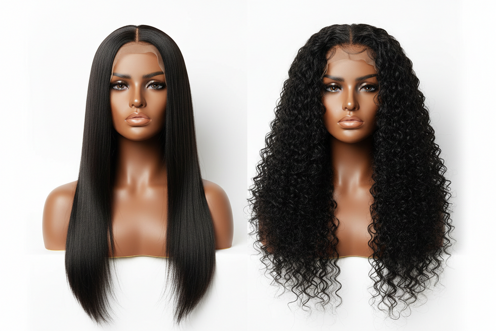 Duo Perruques 2-en-1 — Lisse & Bouclée 18 pouces