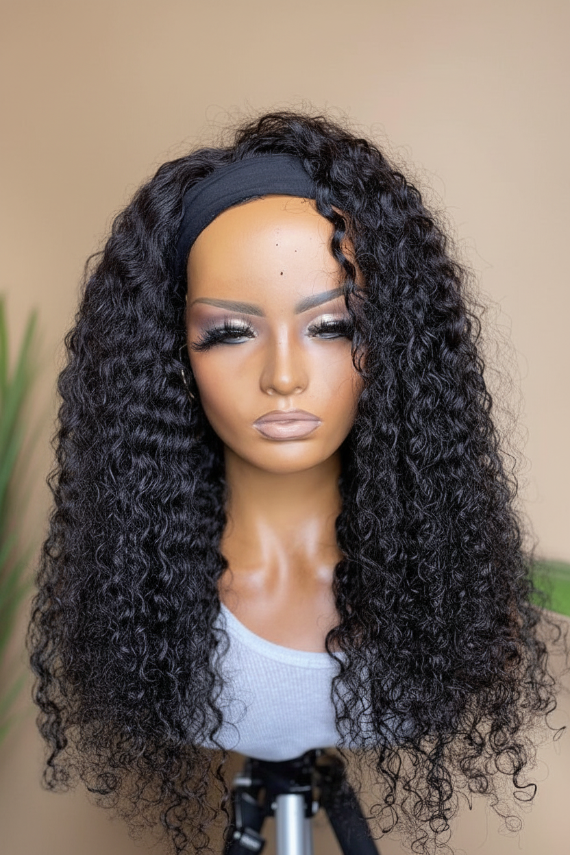 Perruque à Bandeau Curly Longue