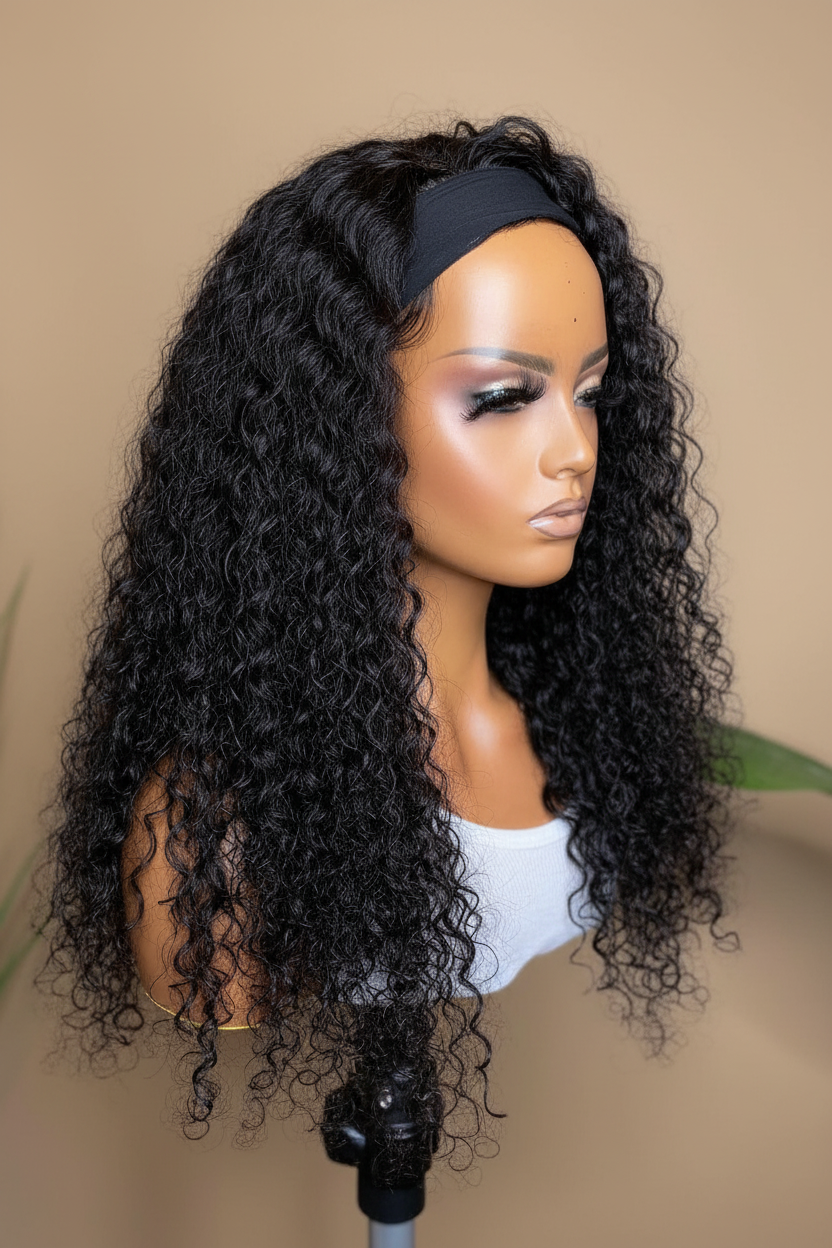 Perruque à Bandeau Curly Longue