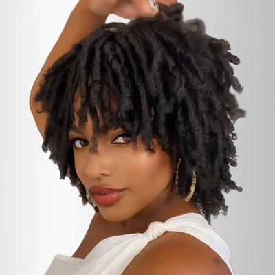 Perruque Courte Style Locs Bouclées
