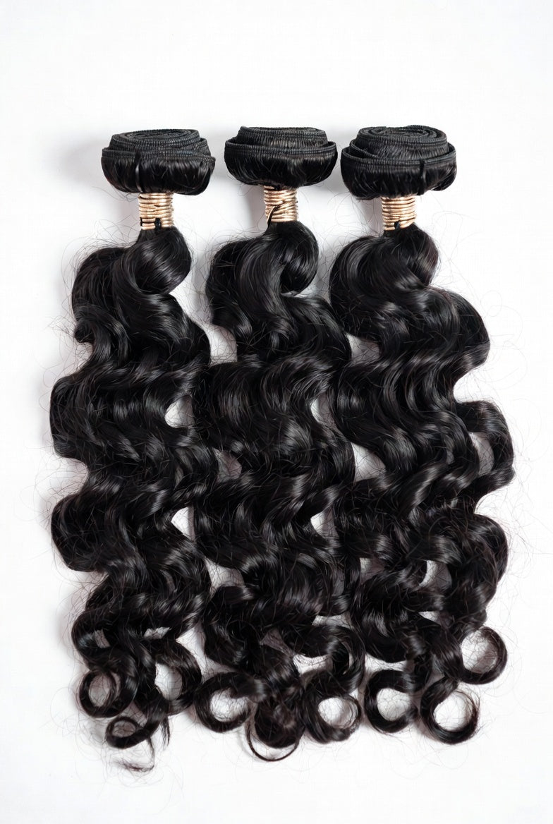 PerisModa Burmese Curly Bundles - Extensions Cheveux 100% Vierges Naturels Bouclés Deep Wave | Noir Naturel