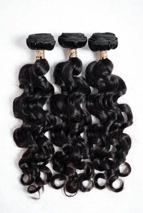 PerisModa Burmese Curly Bundles - Extensions Cheveux 100% Vierges Naturels Bouclés Deep Wave | Noir Naturel